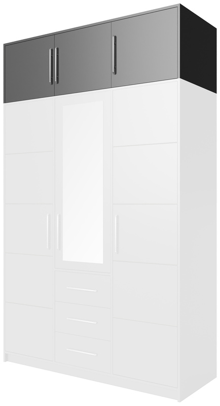 Grafitowa nadstawka do szafy 147 cm BILL