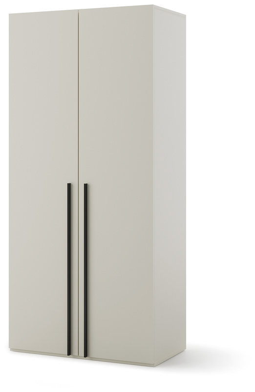 Szafa dwudrzwiowa z półkami i drążkiem na wieszaki 101 cm WOOW