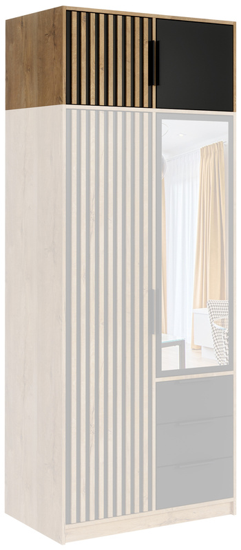 Nadstawka do czarnej szafy 100 cm BILL