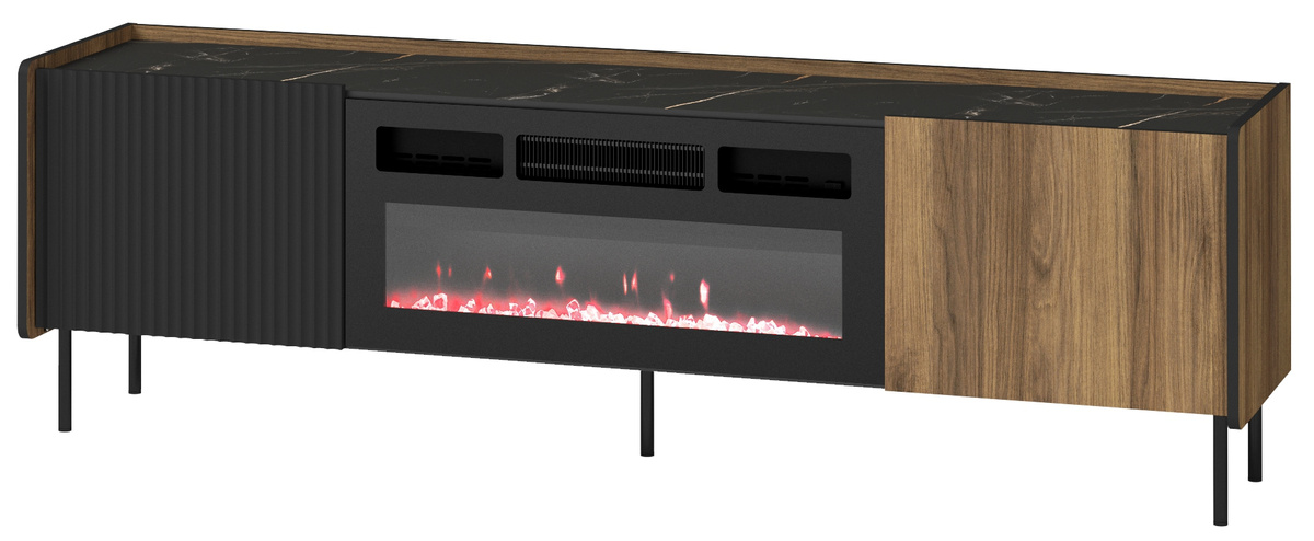 Szafka RTV z kominkiem do salonu 180 cm PINNACLE