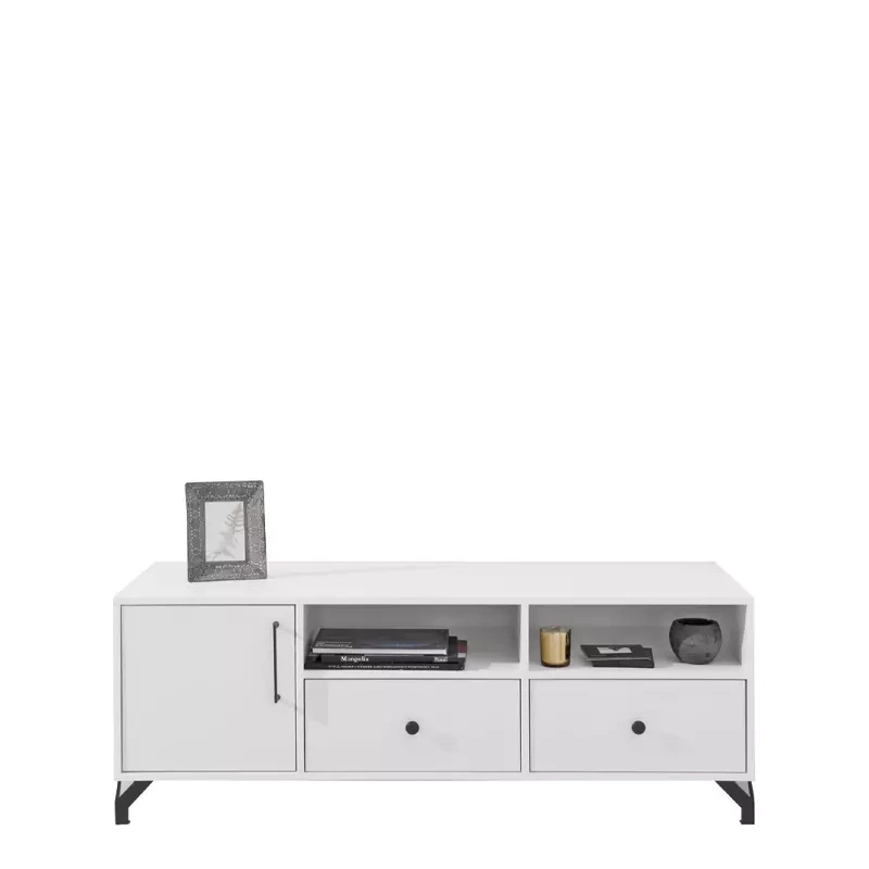 Biała szafka RTV pod telewizor BOMBAY