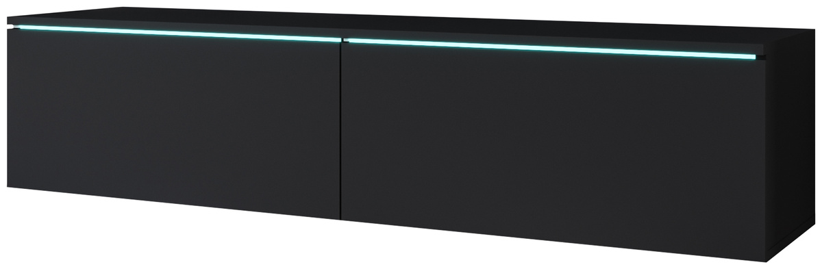 Nowoczesna wisząca szafka RTV 140 cm czarna BROMI