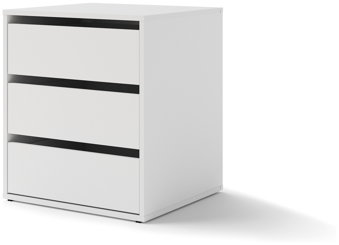 Biały kontenerek z szufladami do szafy przesuwnej MAXI