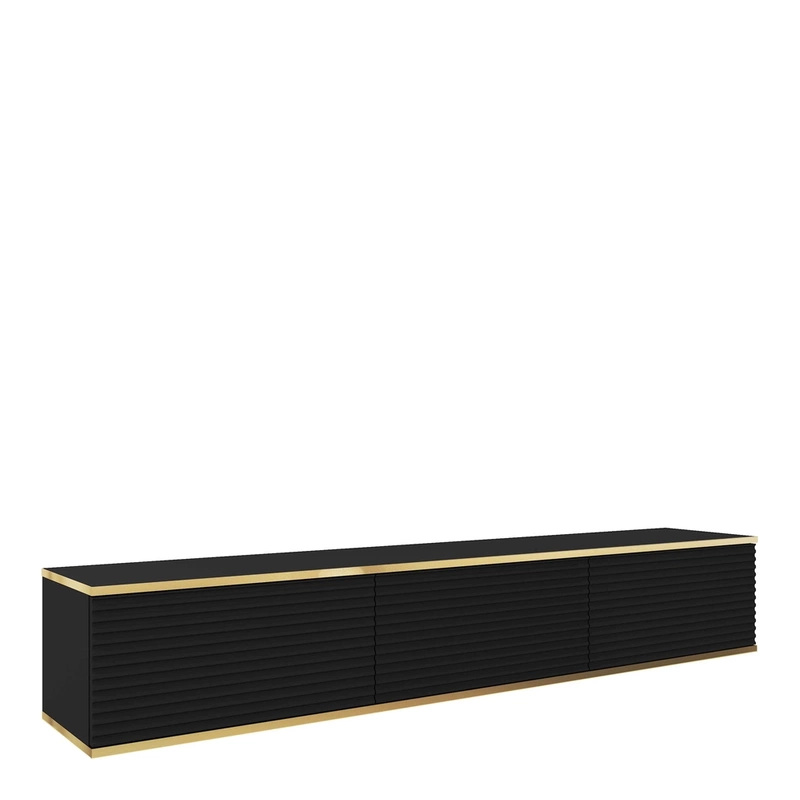 Czarna szafka RTV 175 cm MDF ORVIETO