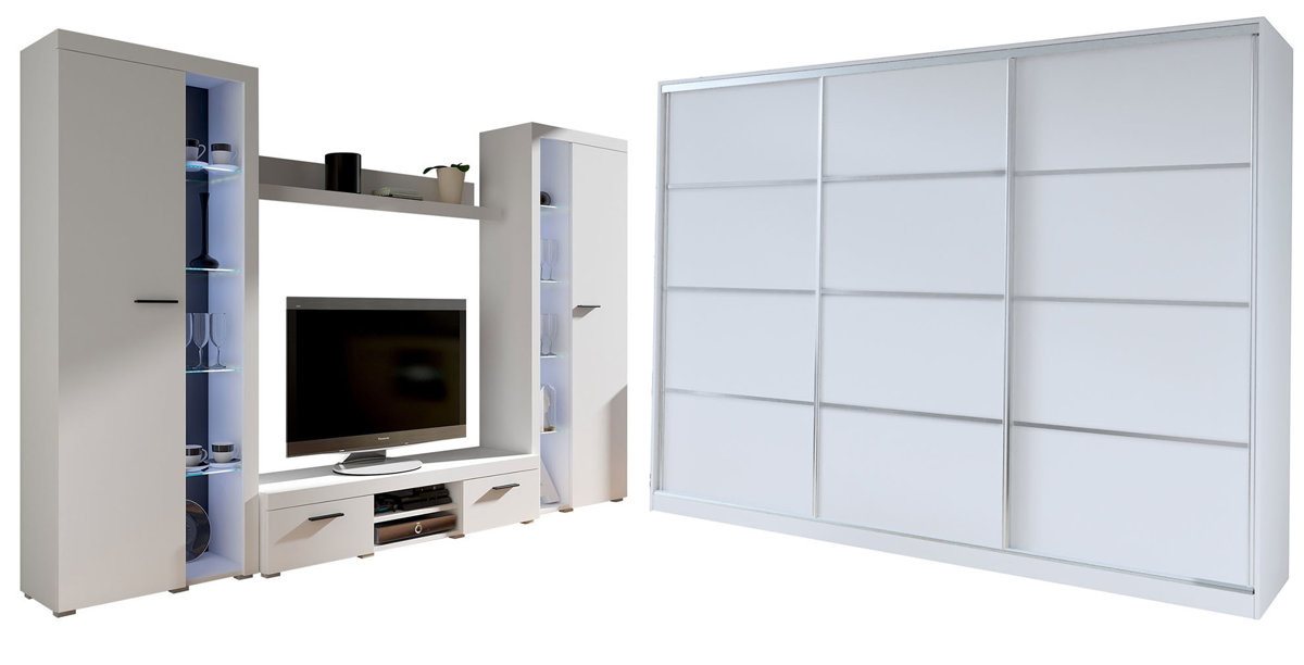 Meblościanka do salonu SAMBA BIG Szafa przesuwna 280 cm TOP