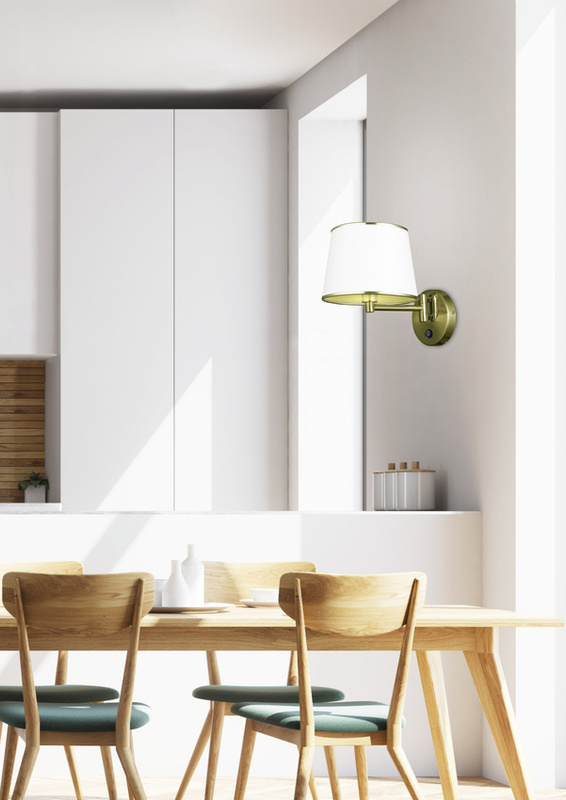 Brązowy kinkiet regulowany z włącznikiem do salonu IBIS metalowy