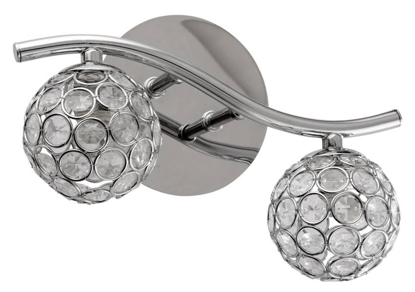 Srebrny kinkiet ścienny Glamour na 2 żarówki G9 STARLET metal