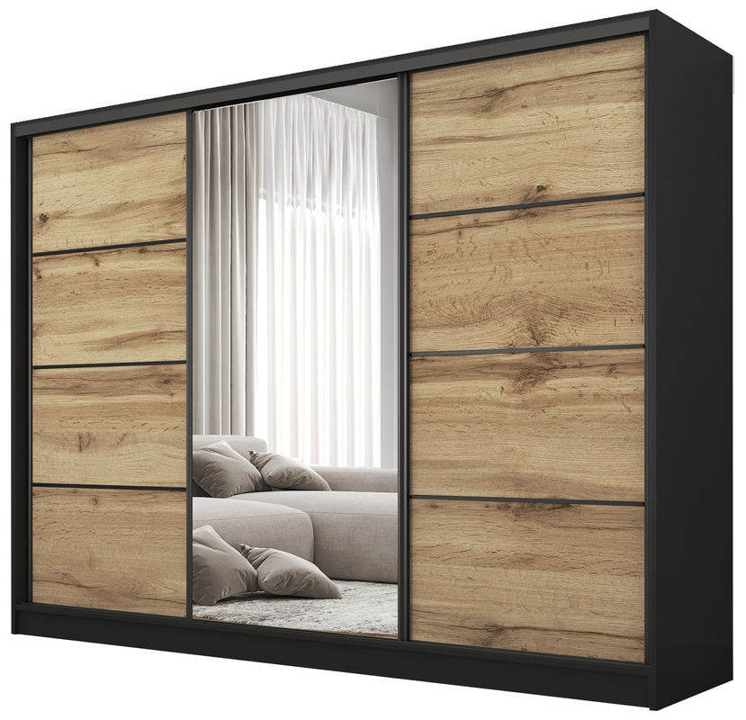 Nowoczesna szafa przesuwna z lustrem 250 cm BEST