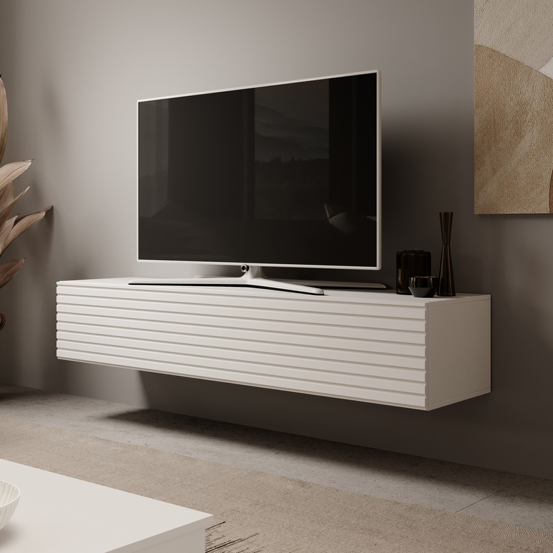 Szafka RTV 160 cm VAREO wisząca z lamelami do salonu