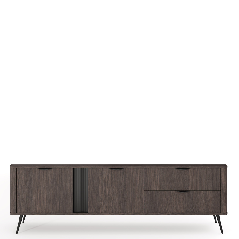 Dwudrzwiowa szafka RTV 195 cm z szufladami do salonu dąb dunin VALIO