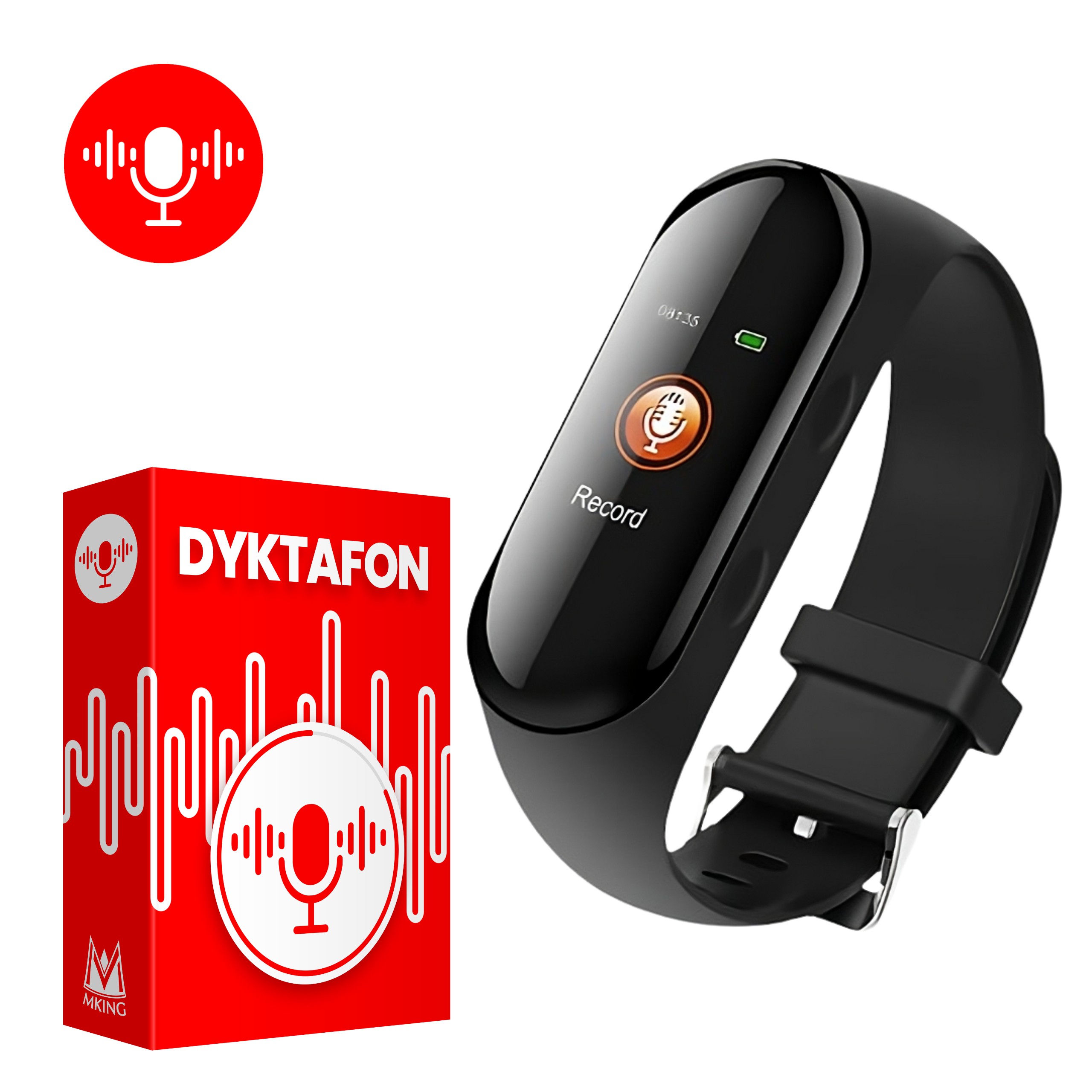 Ukryty dyktafon w zegarku 48 godzin aktywacja głosem 16GB - MK-S1