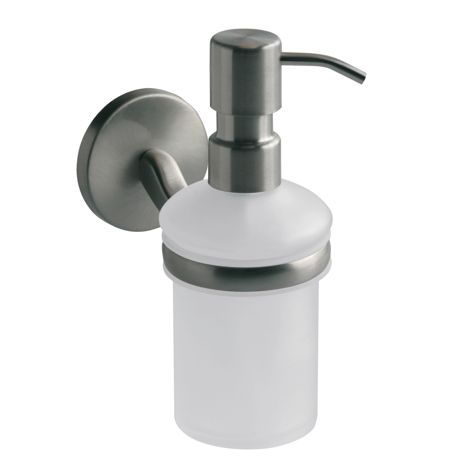 Bisk Dozownik mydła Virginia z uchwytem satyna / nikiel