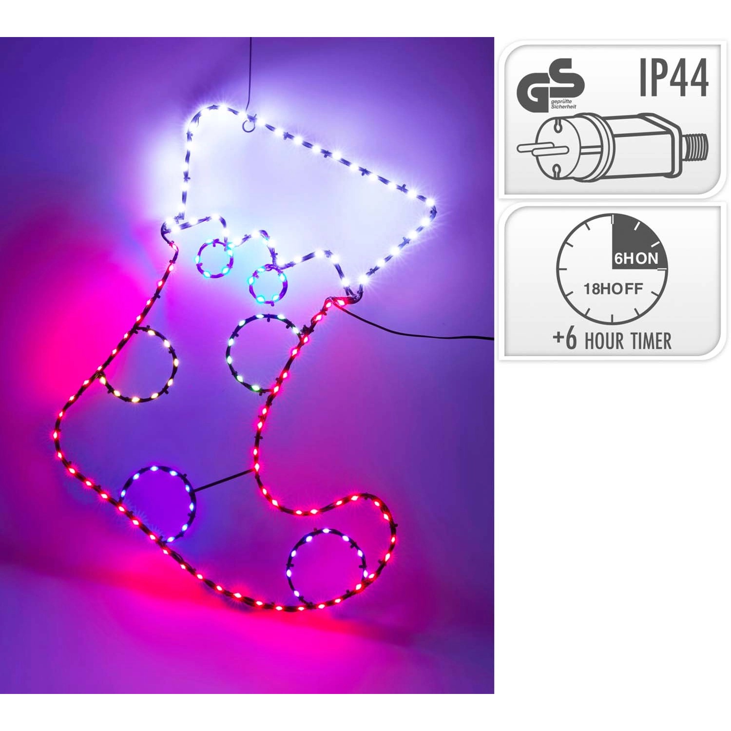 Dekoracja wisząca But świąteczny 134 LED migający