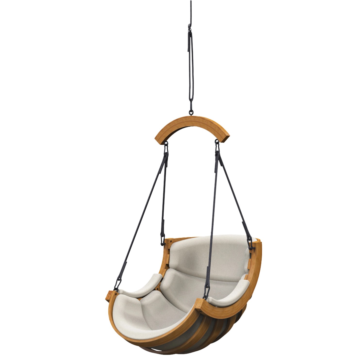 Fotel wiszący ALPHA 1 z belką giętą w łuk słomkowy