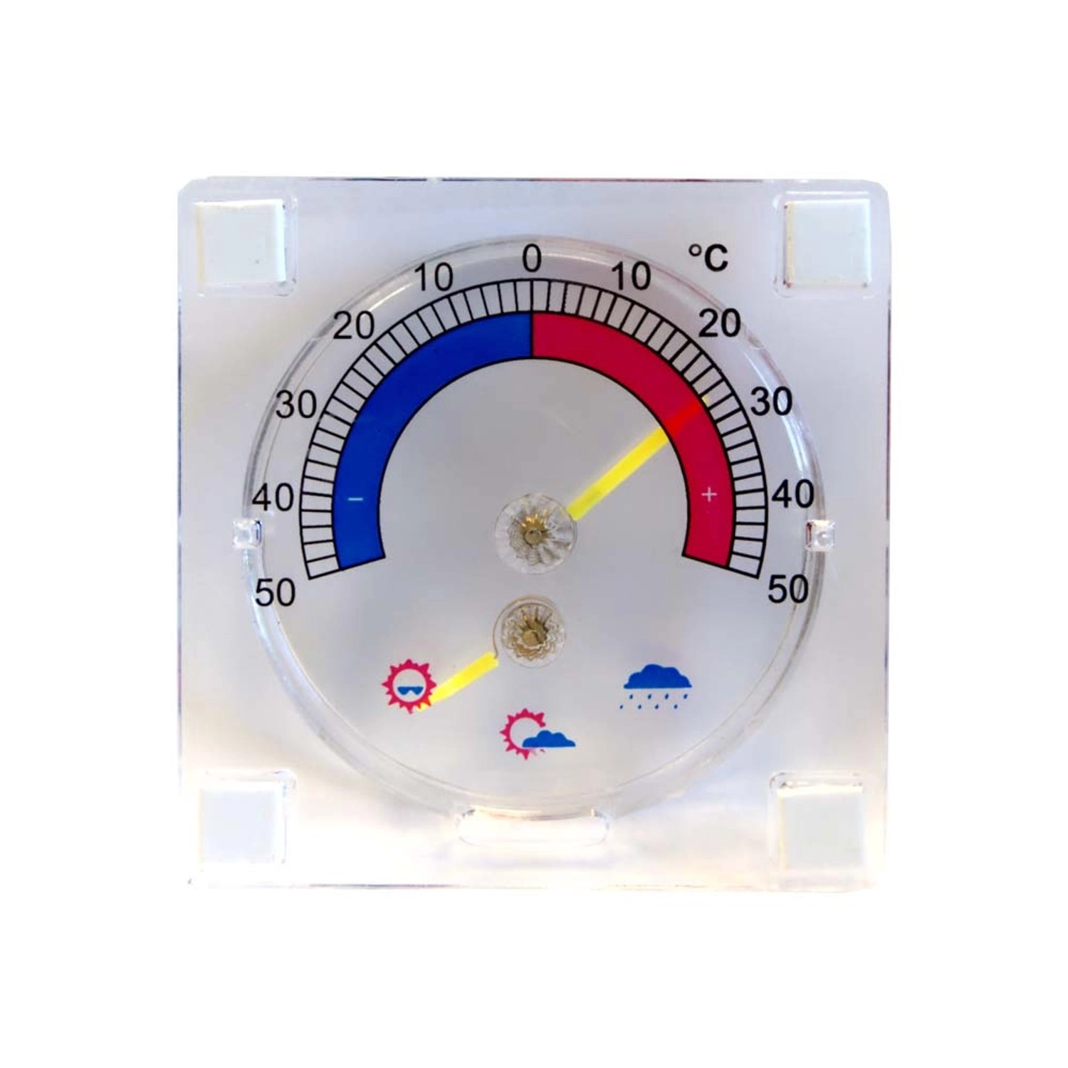 Termometr analogowy z higrometrem kwadratowy