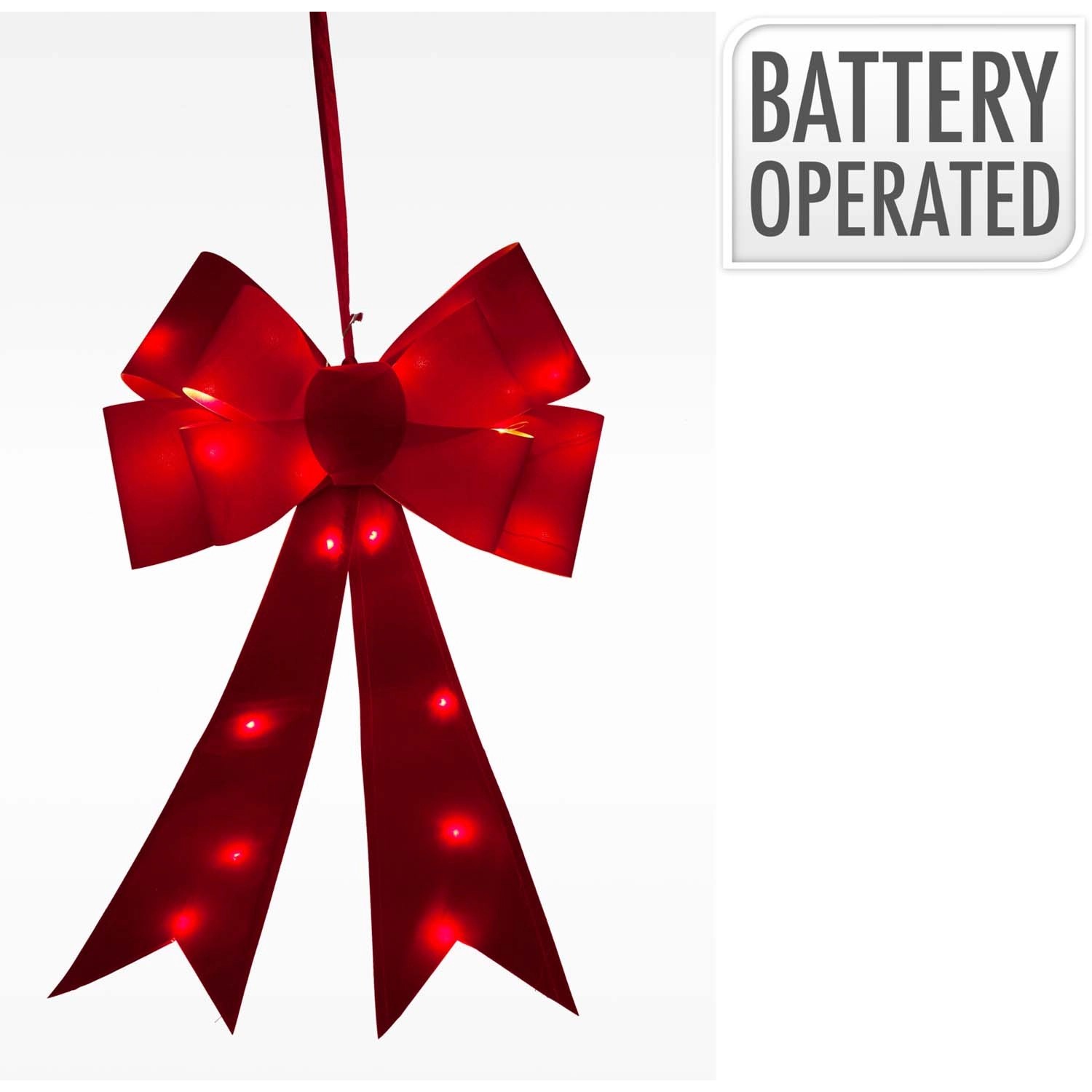 Dekoracja wisząca Kokarda 25 LED 61cm czerwona