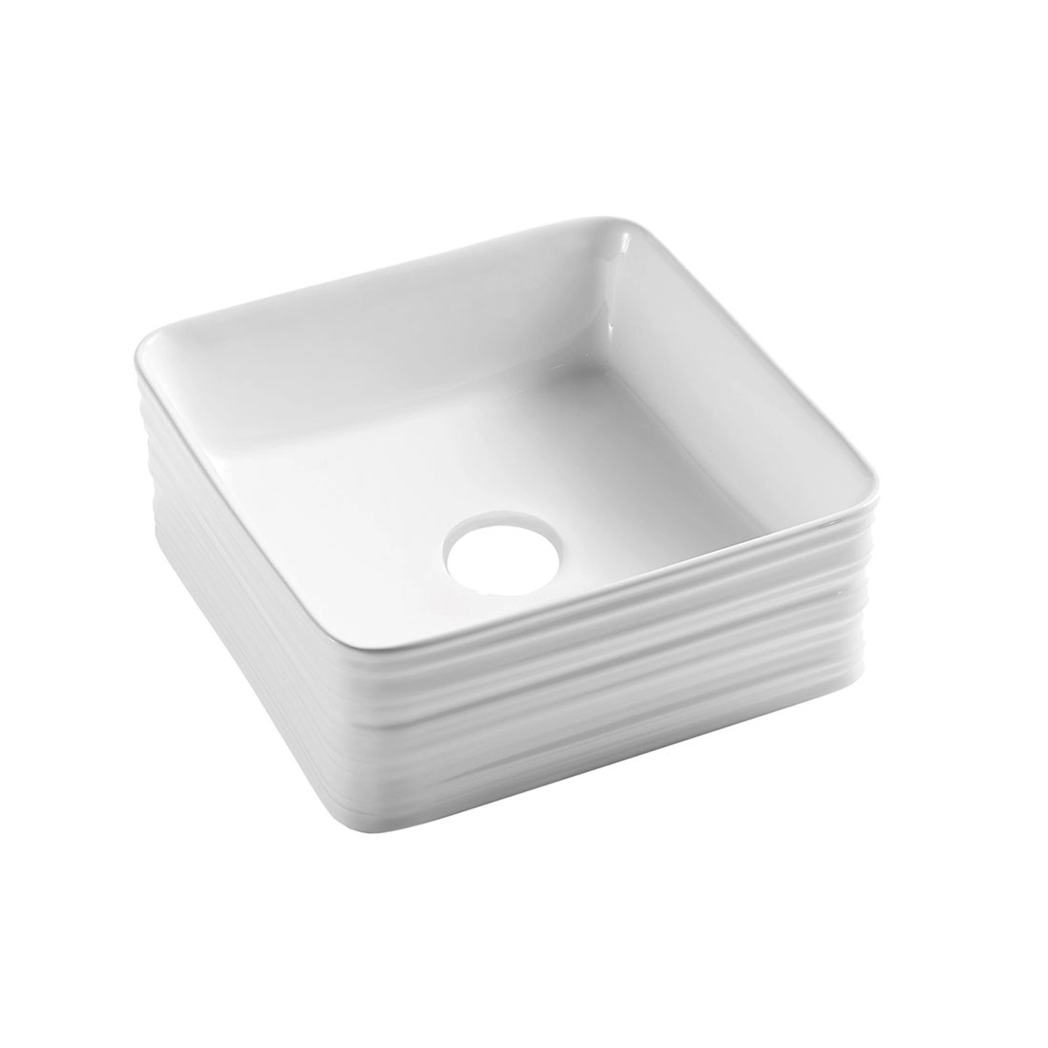 Umywalka nablatowa Lipsi kwadratowa 39 x 39 x 15 cm biała