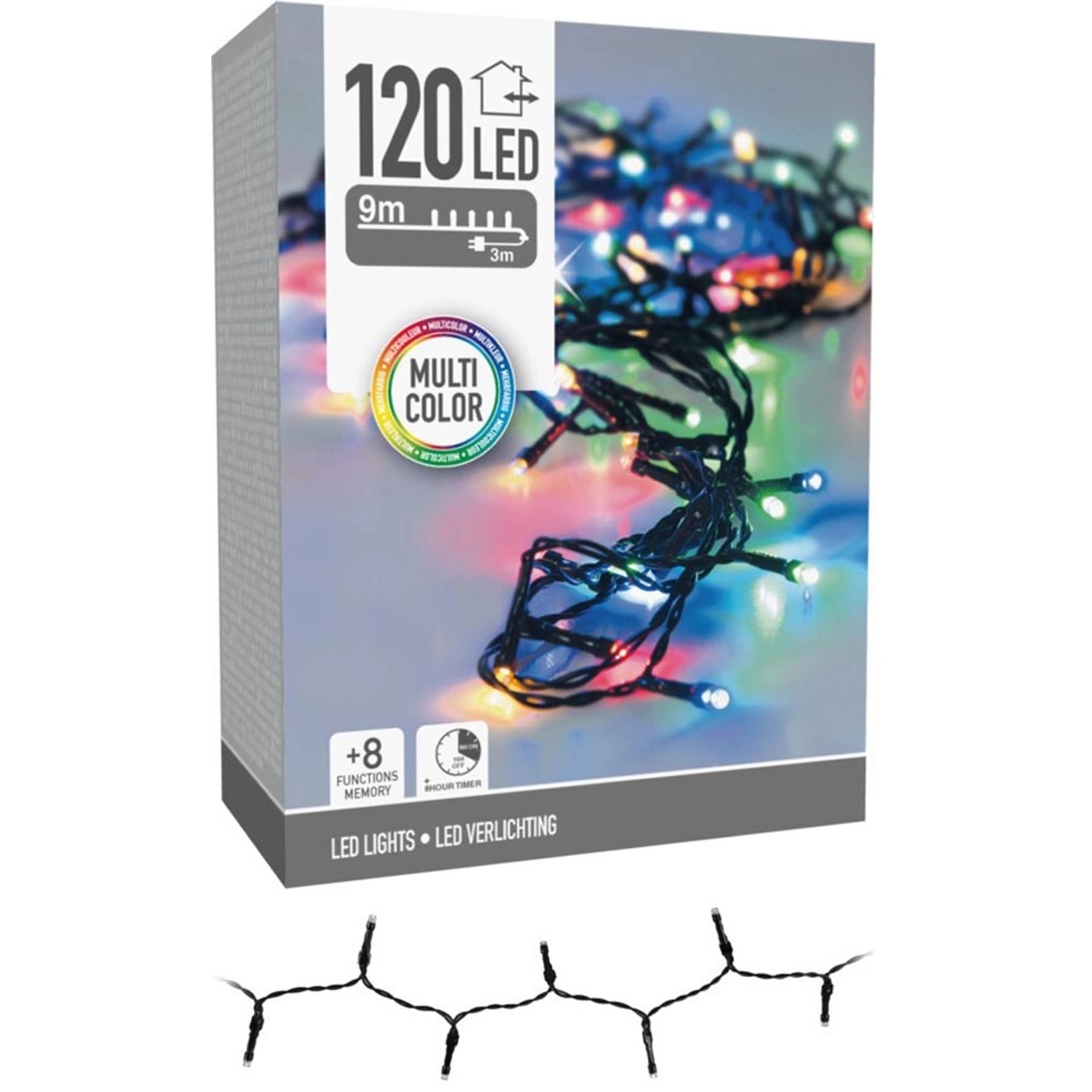 Lampki wew./zewn. 120 LED multikolor