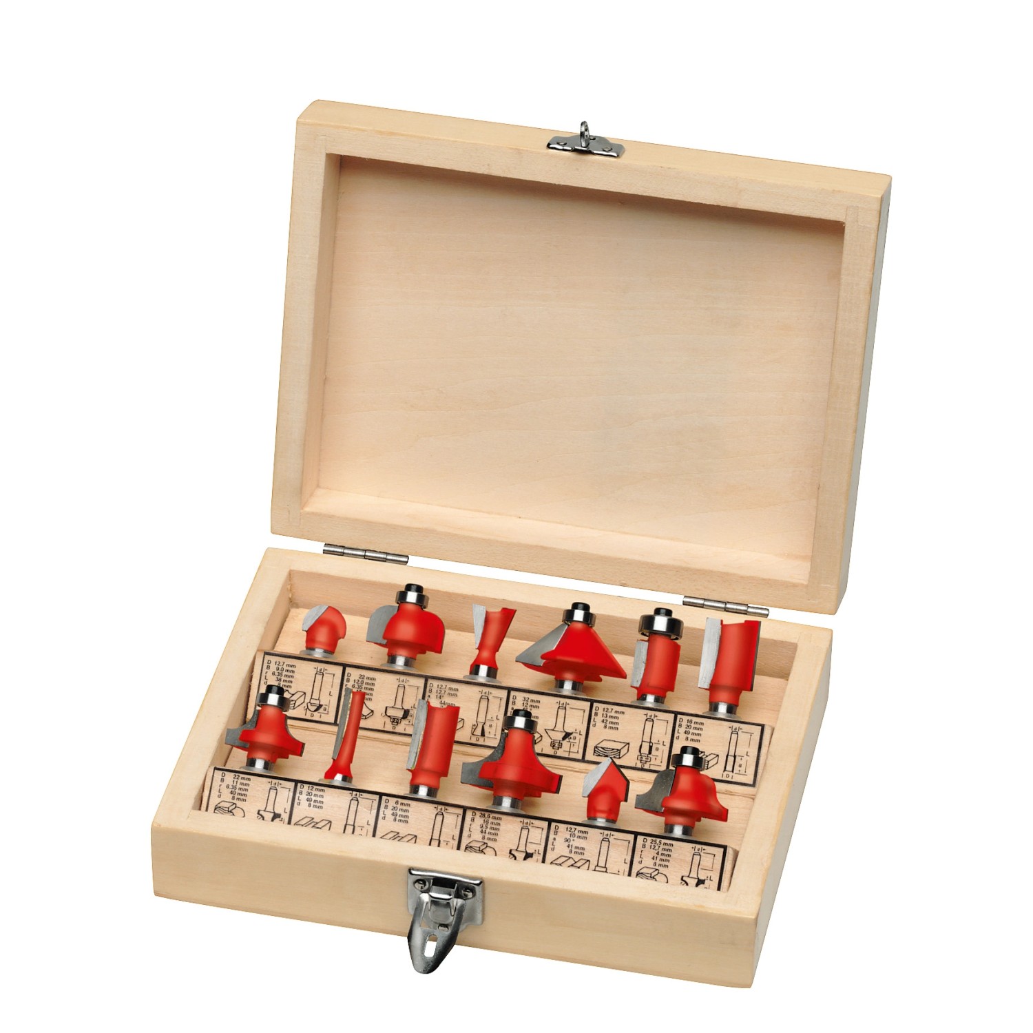 LUX Zestaw frezów 12-częściowy