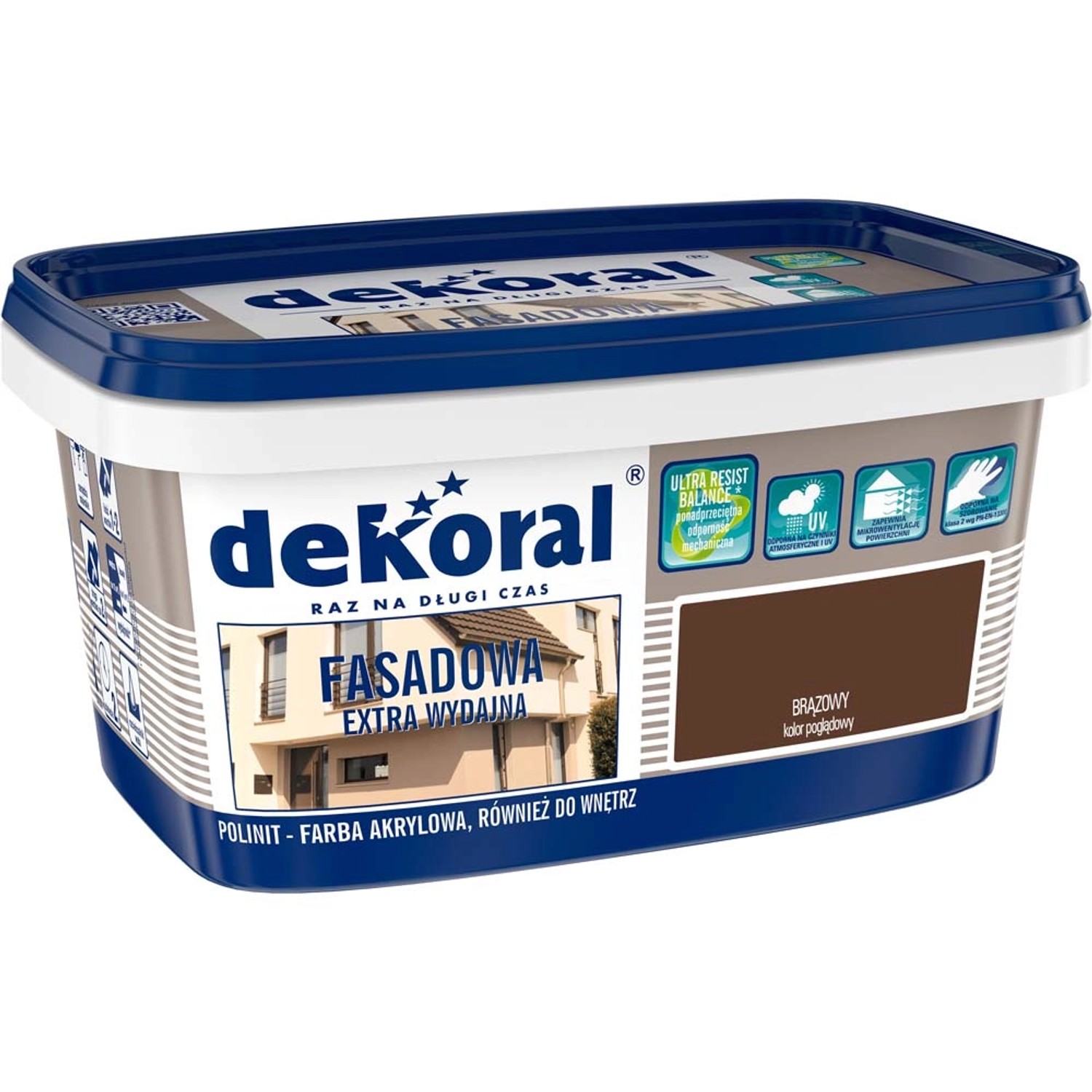 Farba elewacyjna Dekoral Polinit do fasad 1 l brązowa