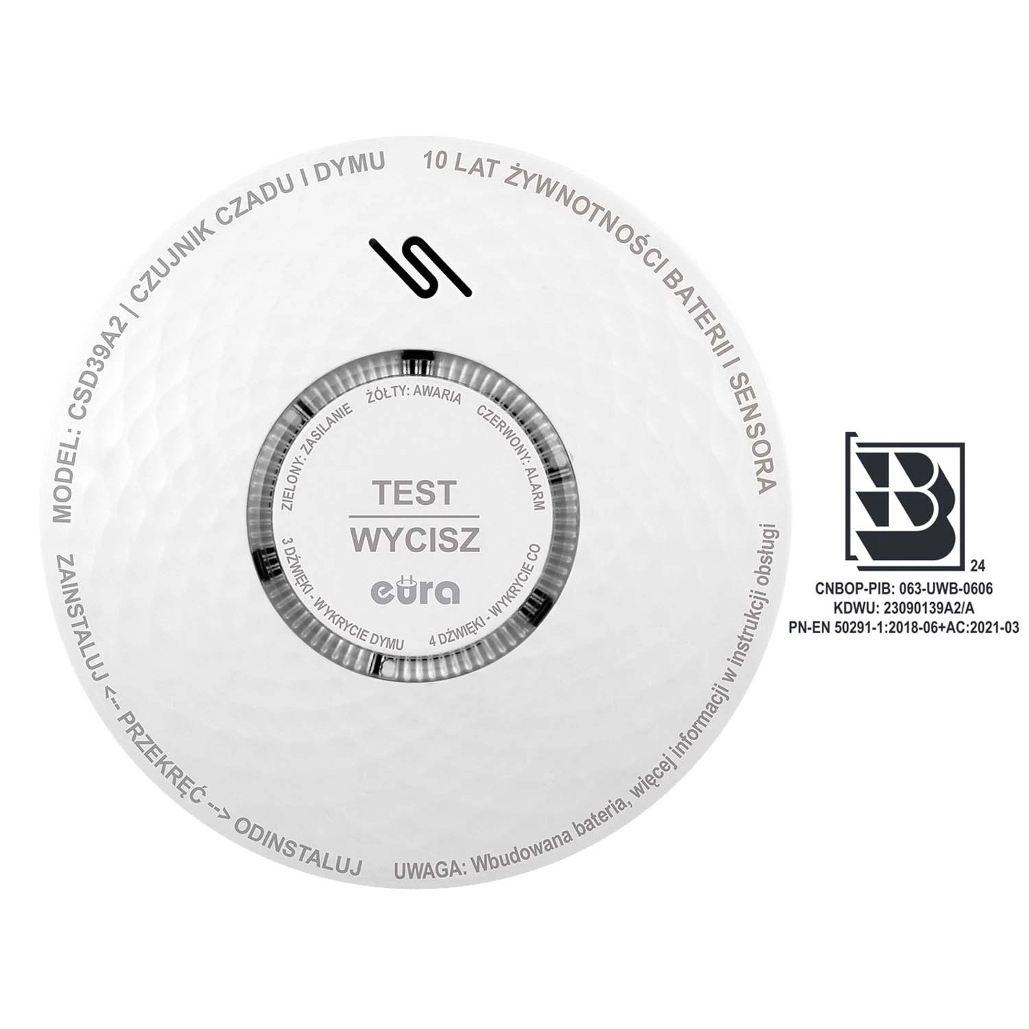 Eura Czujnik czadu i dymu CSD-39A2