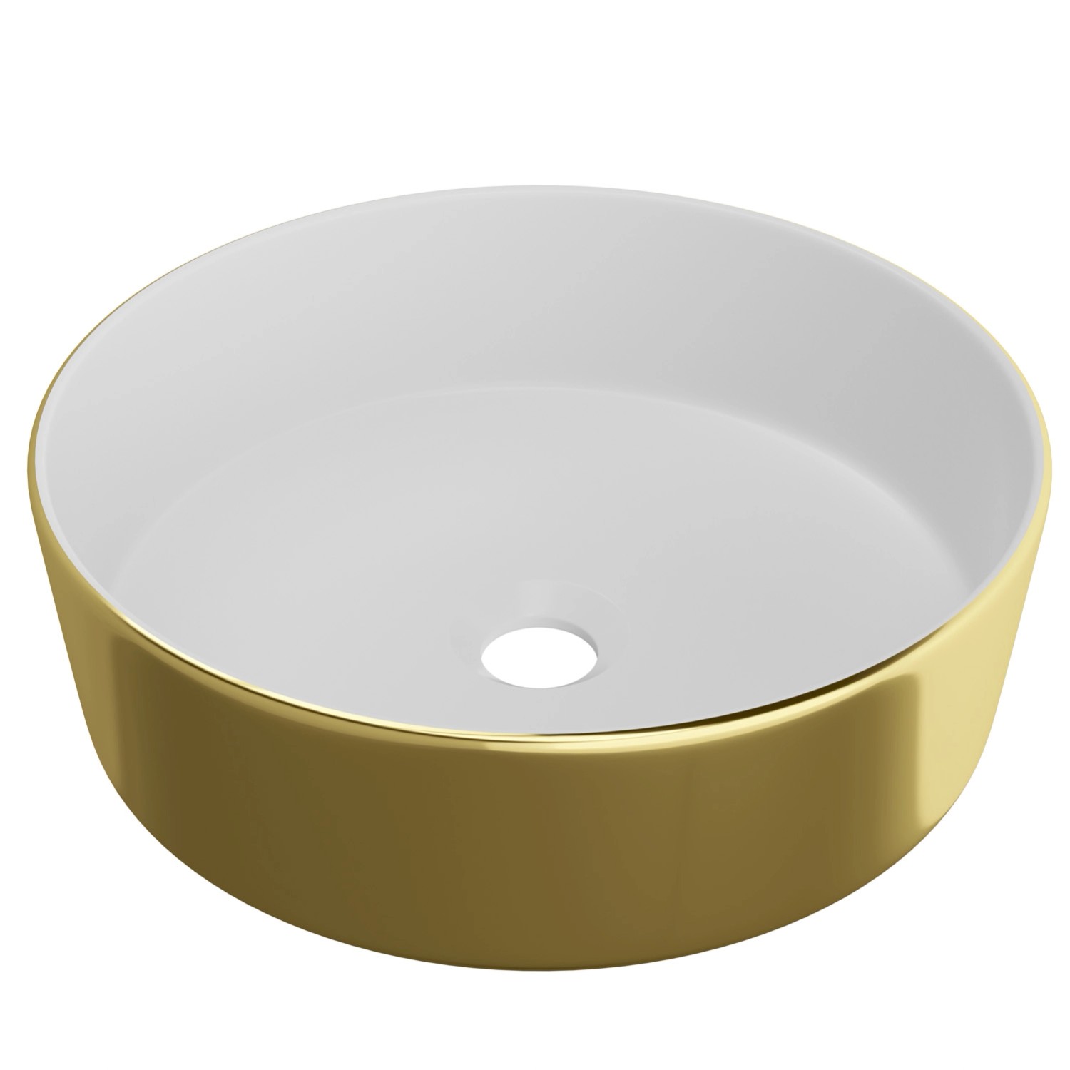 Umywalka nablatowa MERIDA złoto/biała