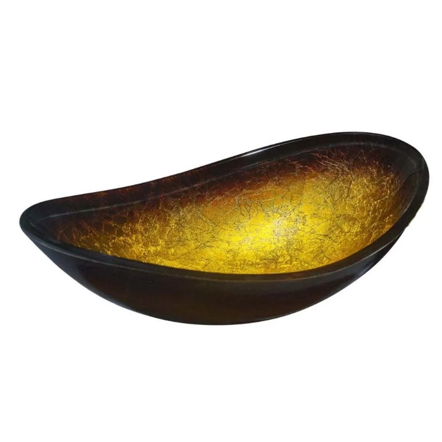 Umywalka nablatowa szklana złota