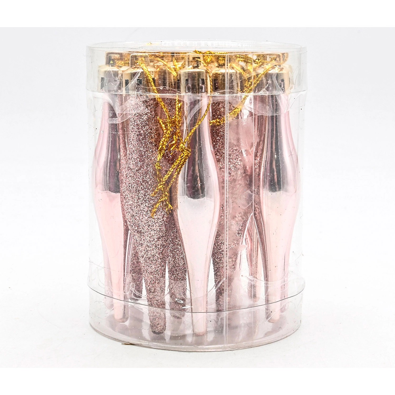 Zawieszka plastikowa sople różowe 10 cm - 15 szt.