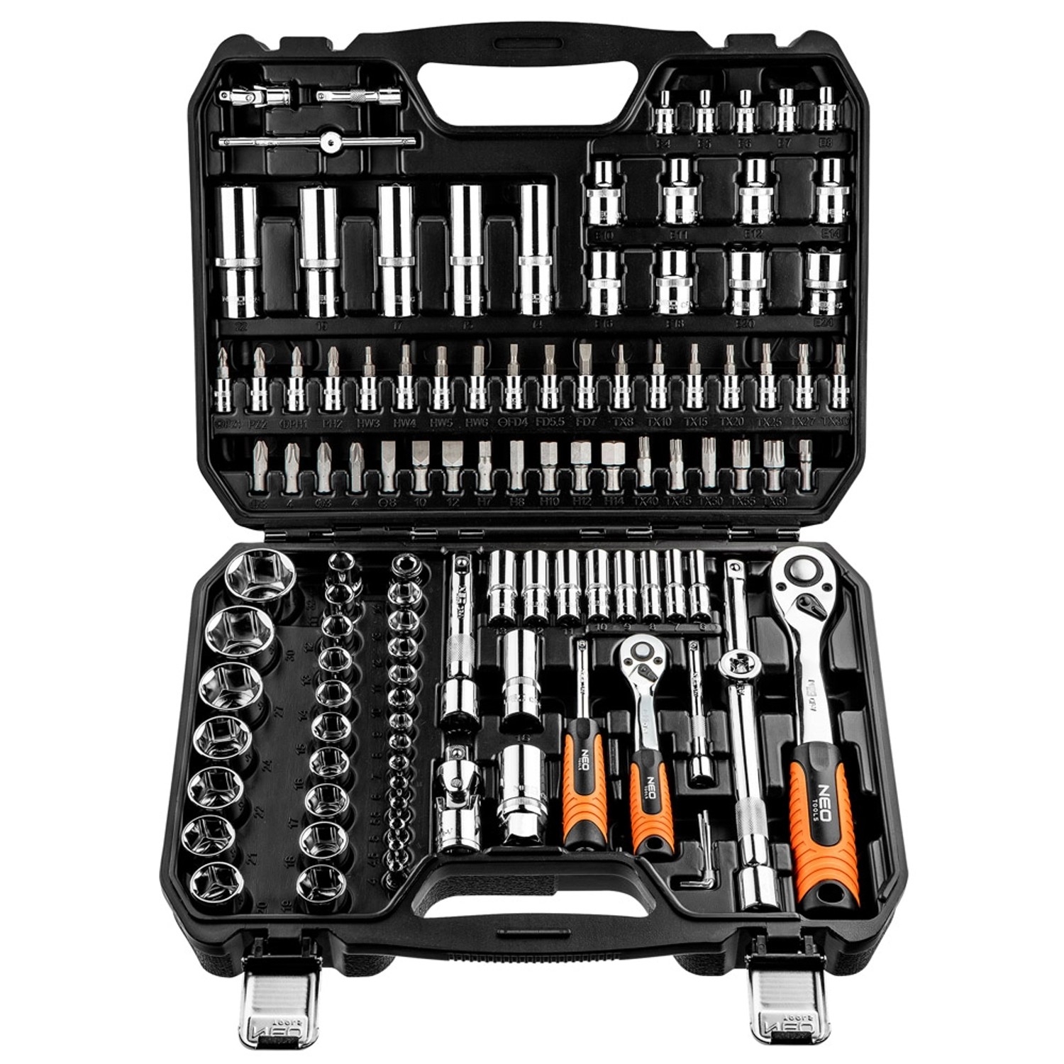 Neo Klucze nasadowe stal CrV 110 szt. 1/4", 1/2"