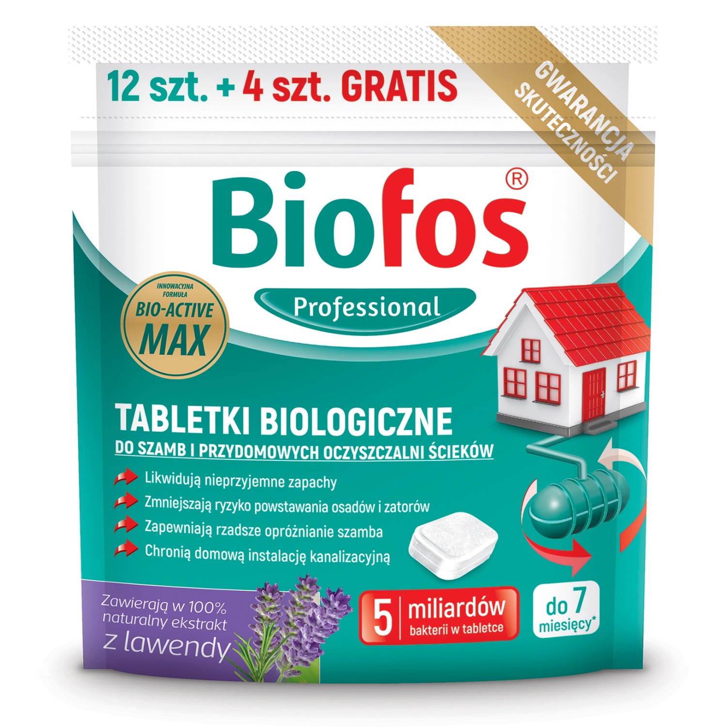 Tabletki biologiczne do szamb i przydomowych oczyszczalni ścieków 16 szt.