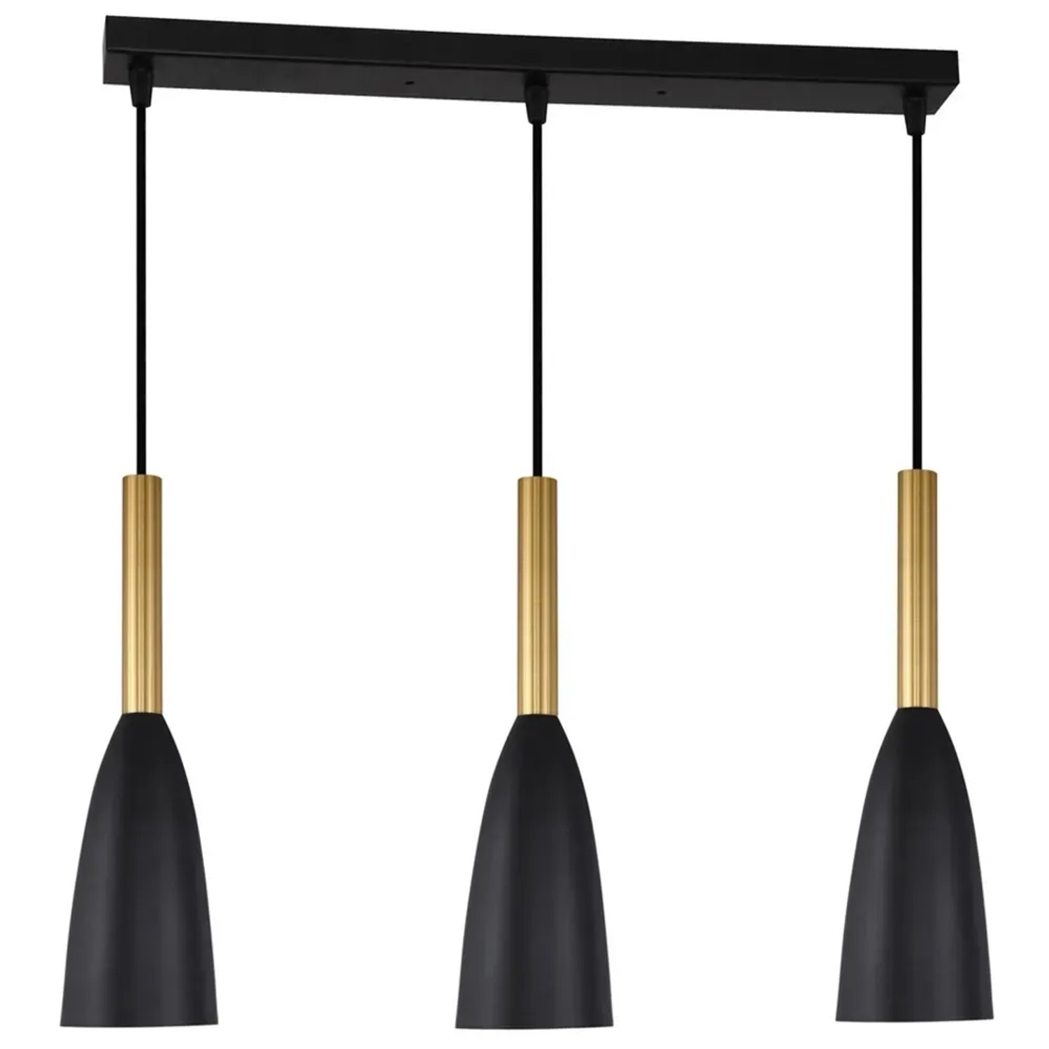 Light Prestige Lampa wisząca SOLIN linia czarno-złota 3xE27