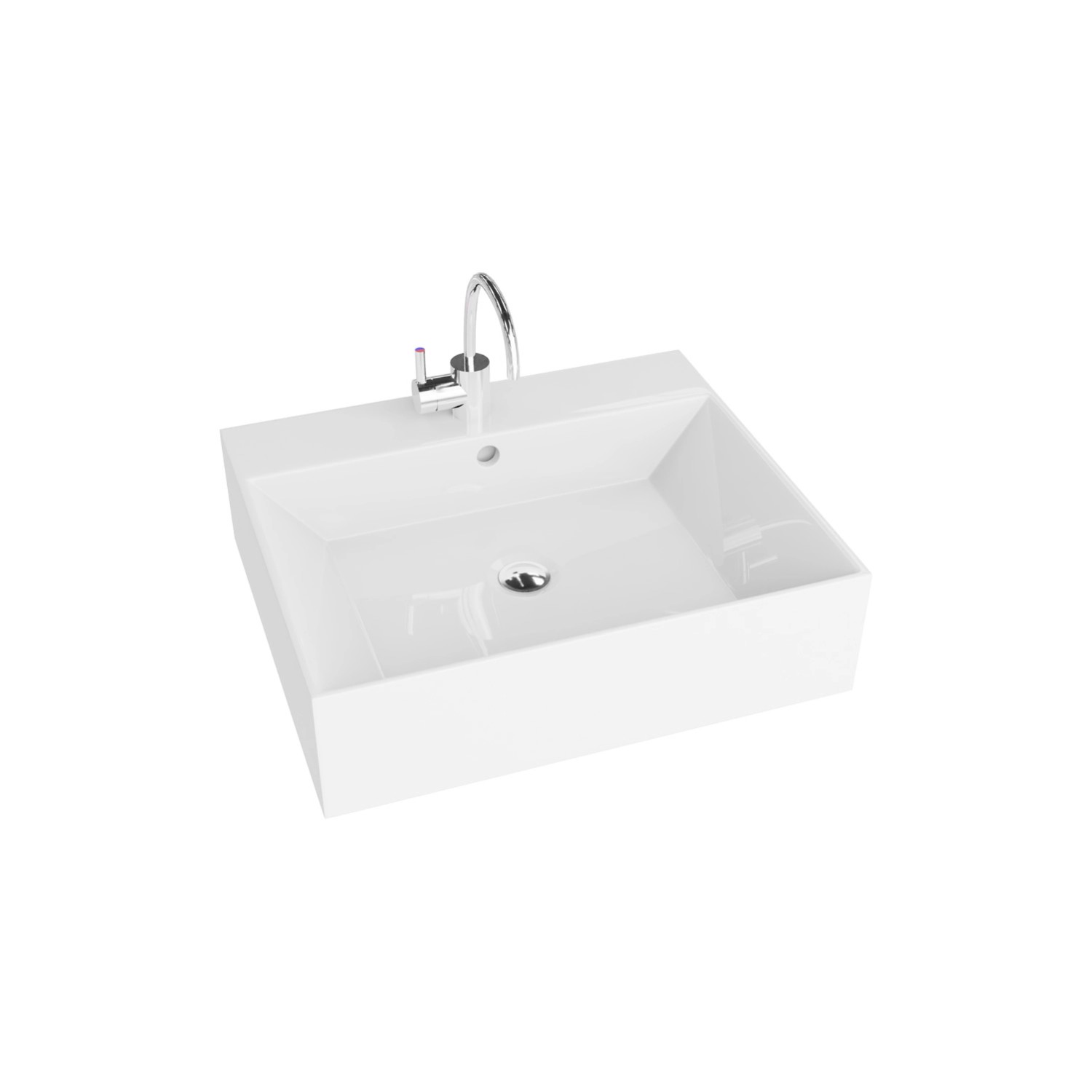 Umywalka nablatowa FLORA biała