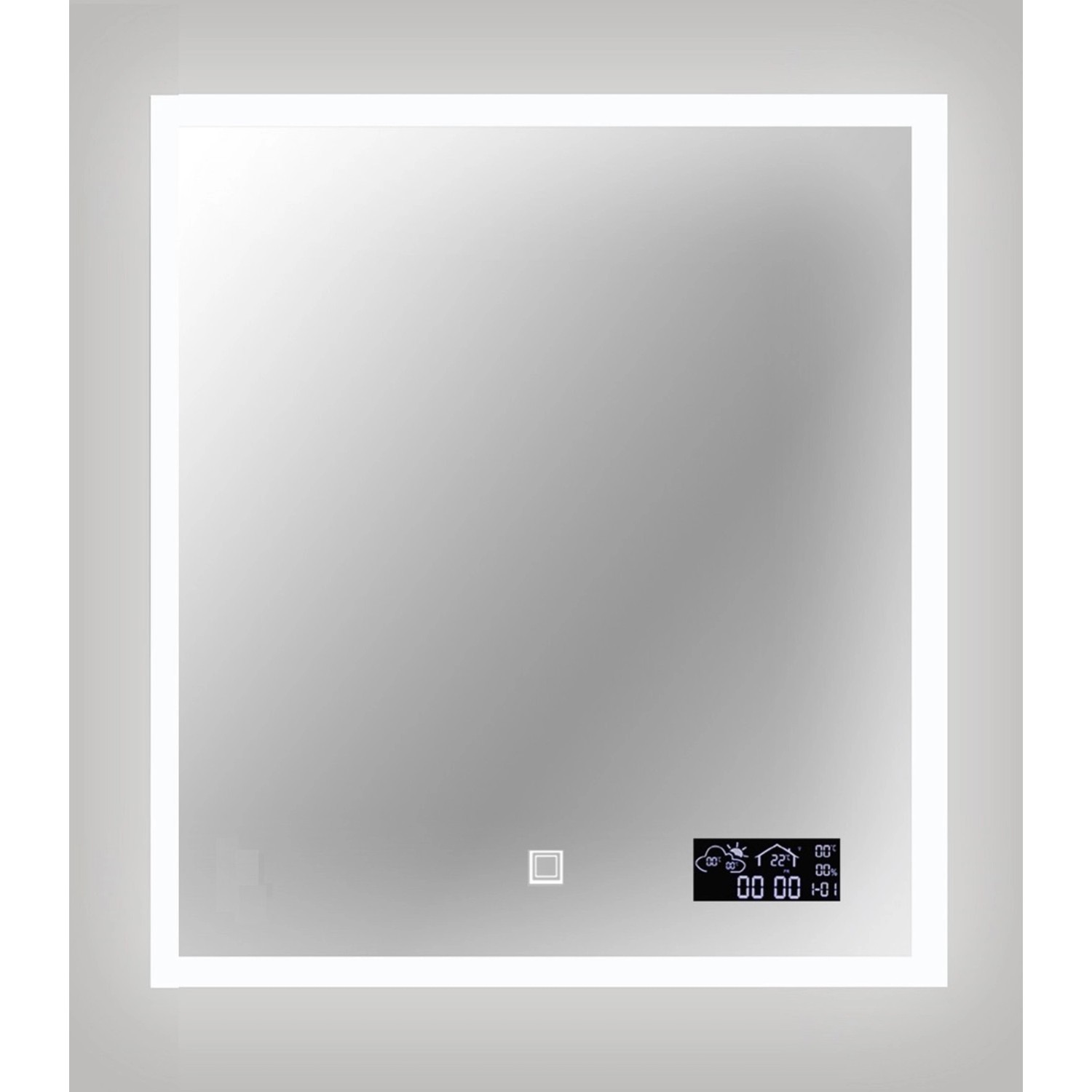 Lustro z LED Smart Line srebrna rama 65x60