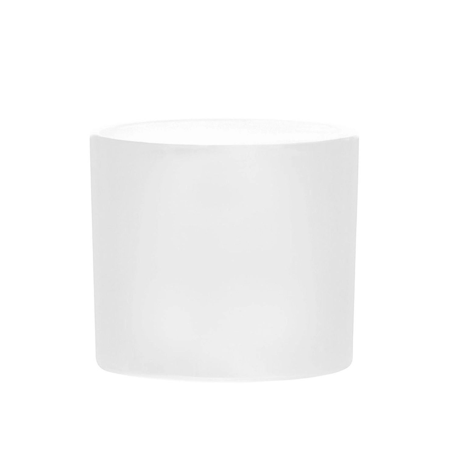 Doniczka z podstawką Walec biały mat - 16 cm