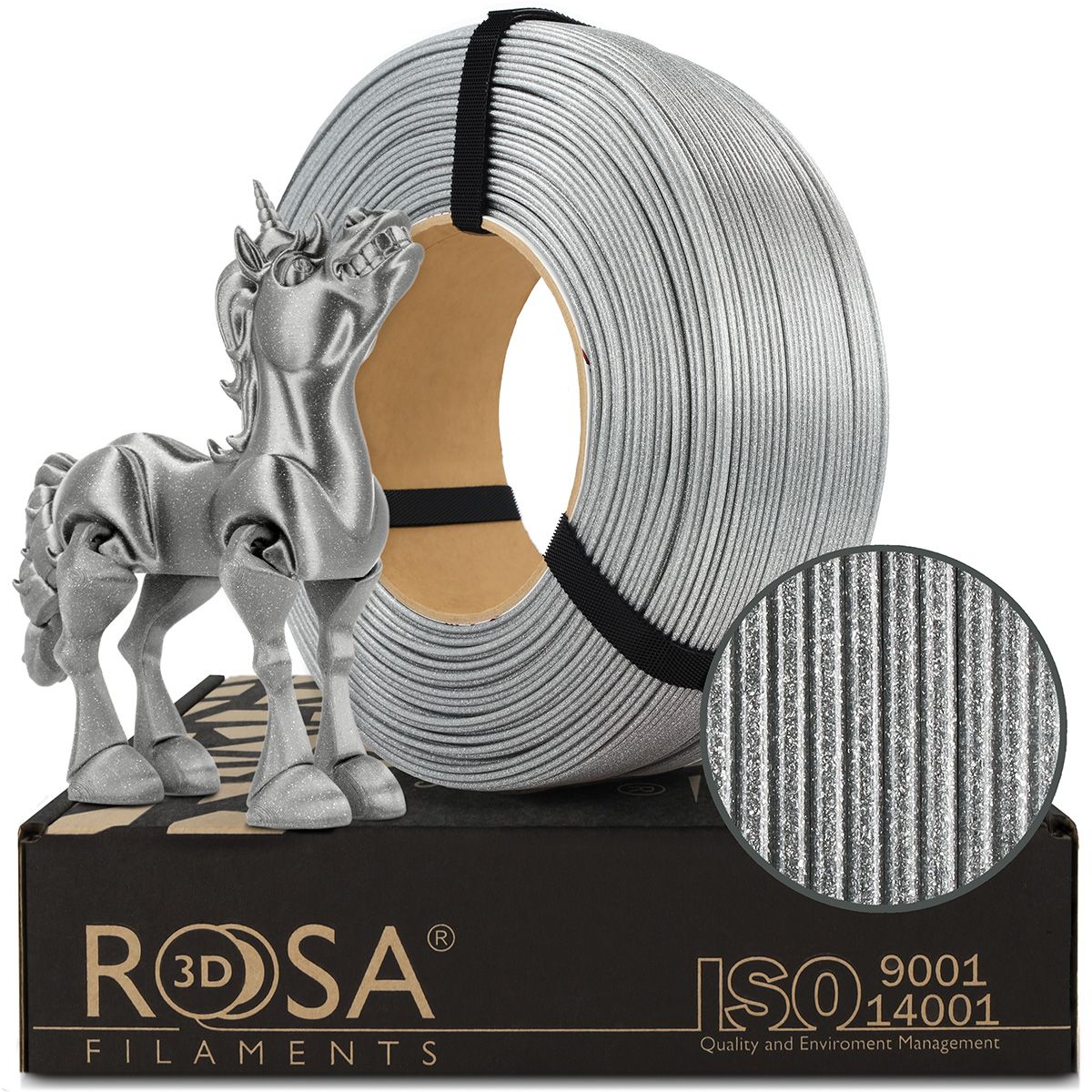 Filament 3D ReFill PLA Galaxy Brillant Silver