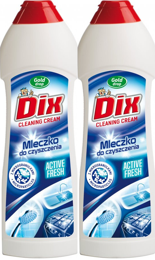 2x Mleczko do czyszczenia Dix Active Fresh Gold Drop, z mikrogranulkami, świeży, 700g (500ml)