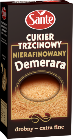 Cukier trzcinowy brązowy Sante Demerara, drobny, 500g