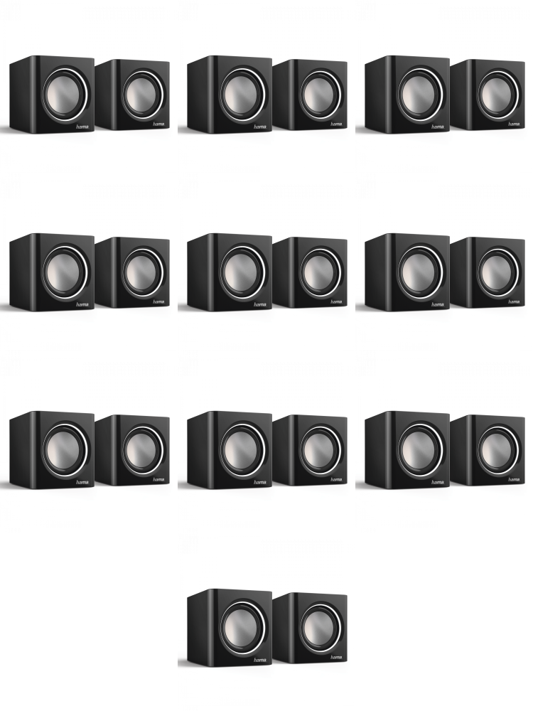 10x Głośnik do notebooka Hama Sonic Mobil 185, 7x7x7cm, 2 sztuki, czarno-srebrny