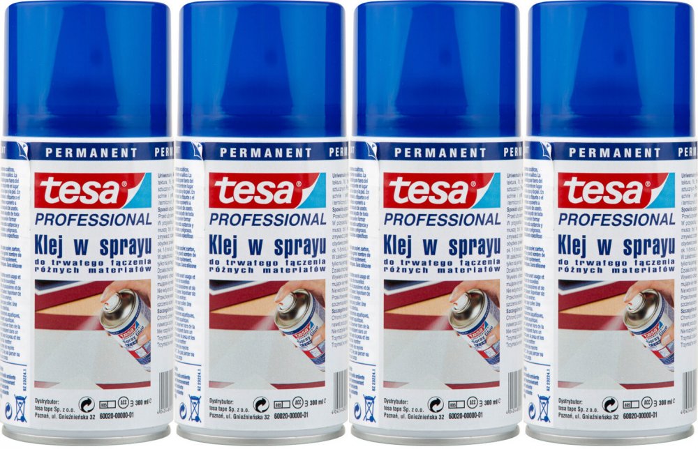4x Klej Tesa Professional, w sprayu, 300ml