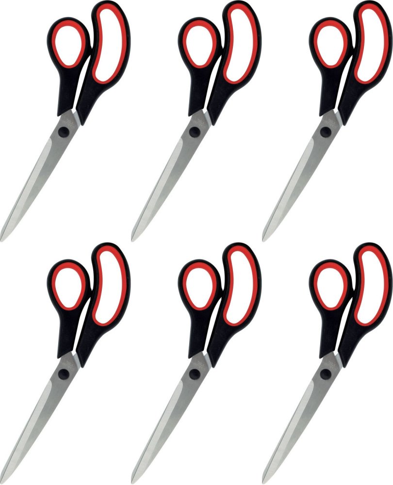 6x Nożyczki biurowe Grand Soft 10 GR-5100, 25cm, czarny