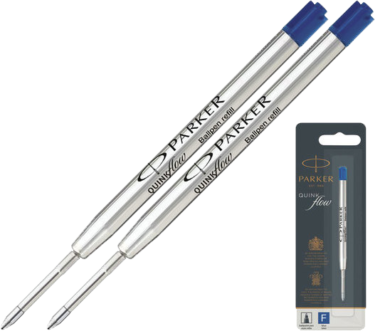 2x Wkład do długopisu Parker QUINKflow, F, niebieski