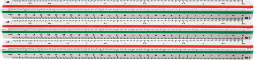 3x Skalówka Leniar Urbanista, 30cm, 1: 20/25/50/100/200/500