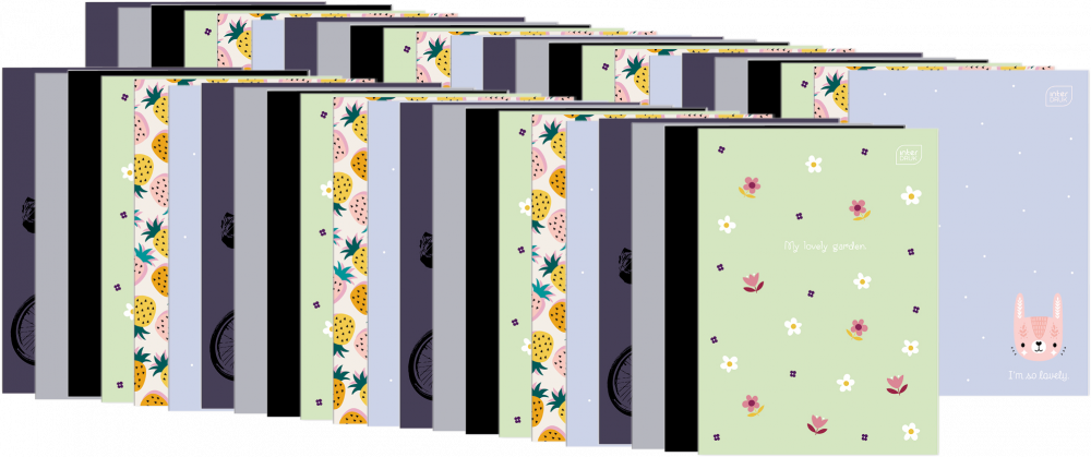 100x Zeszyt w linie Interdruk, A4, 32 kartki, mix wzorów