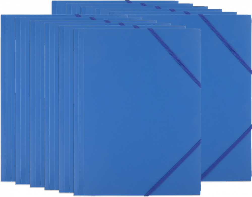 6x Teczka plastikowa z gumką D.Rect, A4, 40mm, niebieski