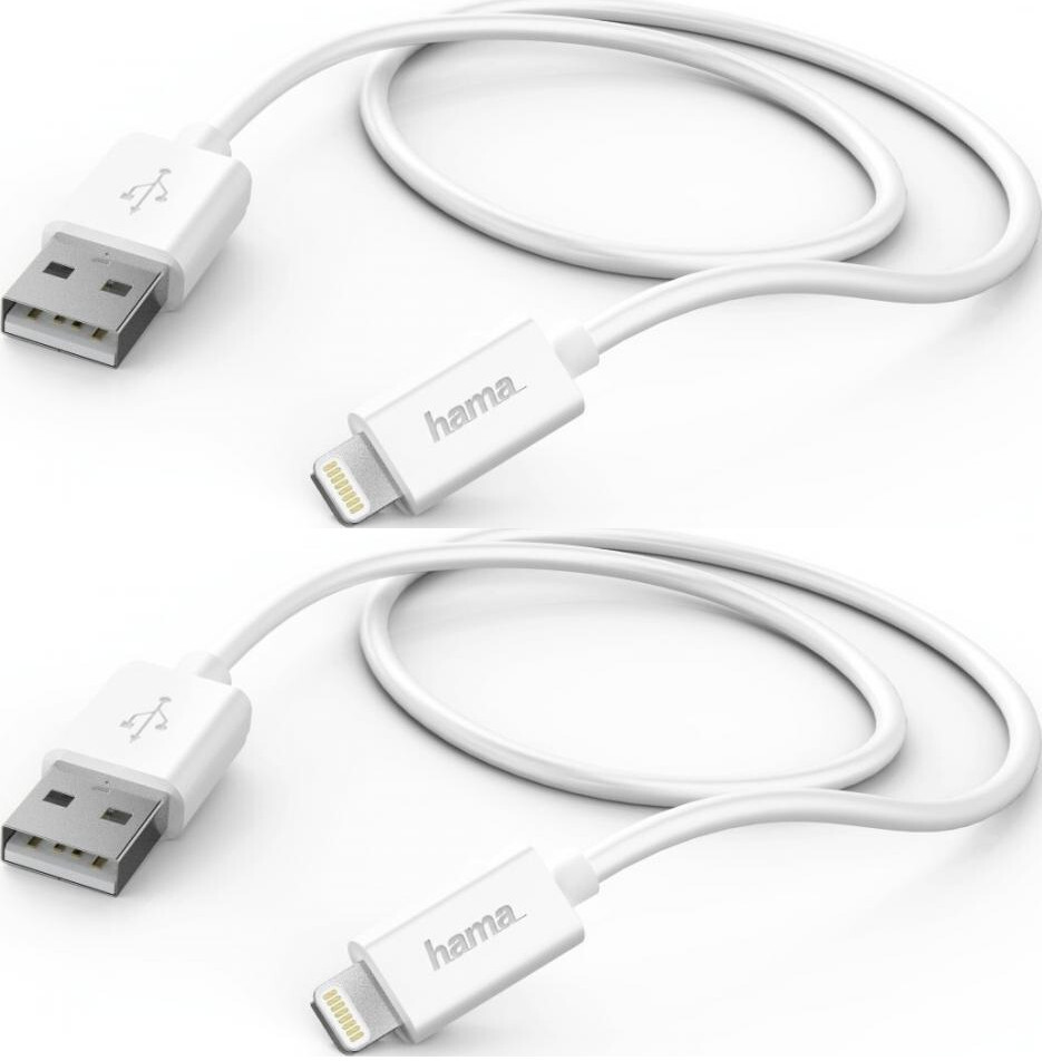 2x Kabel ładujący Hama Lightning, 1m, biały