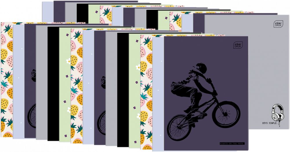 30x Zeszyt w linie Interdruk, A4, 32 kartki, mix wzorów