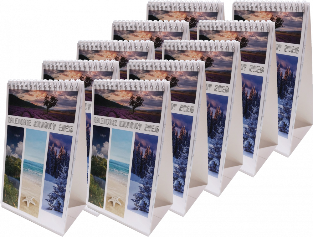 10x Kalendarz na biurko 2026, Udziałowiec, Merkury, 130x210mm, tygodniowy, 28 kartek