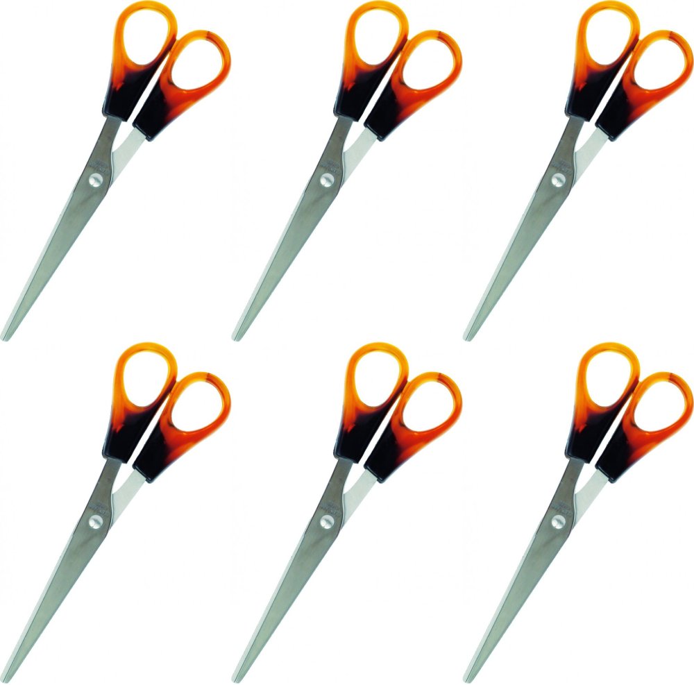 6x Nożyczki biurowe Grand, 16cm, bursztynowy