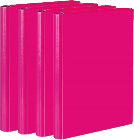 4x Teczka na rzep Vaupe Caribic, skrzydłowa, A4, 40mm, różowy
