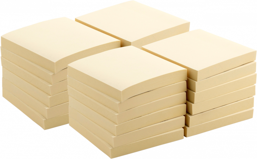 2x Karteczki samoprzylepne Viking, 76x76mm, 12x100 karteczek, żółty pastelowy